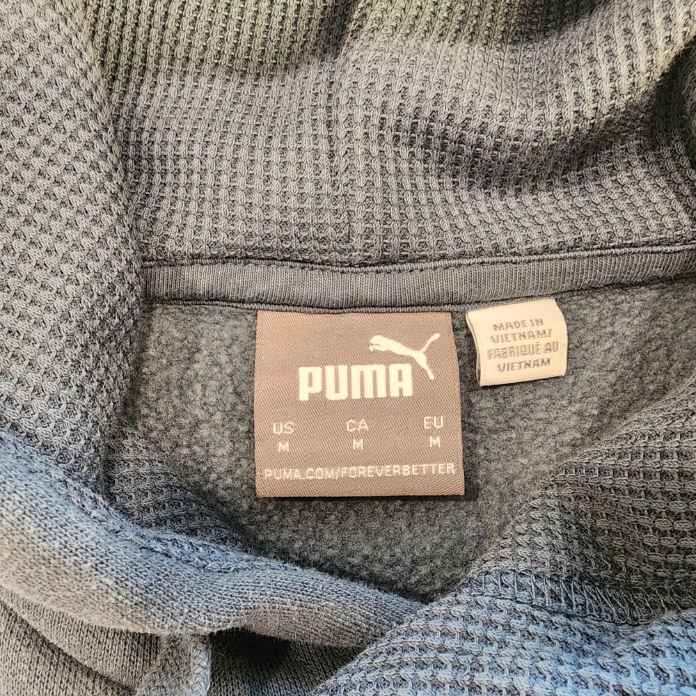 Puma Hoodie Boys Medium Blue Gray Heathered Sweatshirt Casual Activewear - Picture 8 of 8